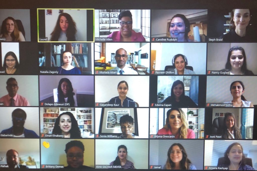 screenshot of a group of virtual volunteers from KPMG